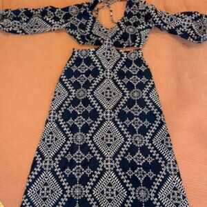 Zara Midi Dress With Cutout Embroidery Black White